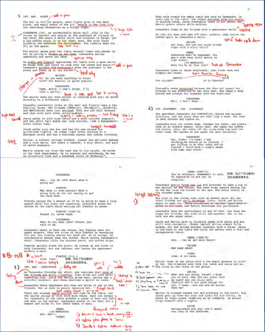 Annotated script breakdown